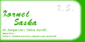 kornel saska business card